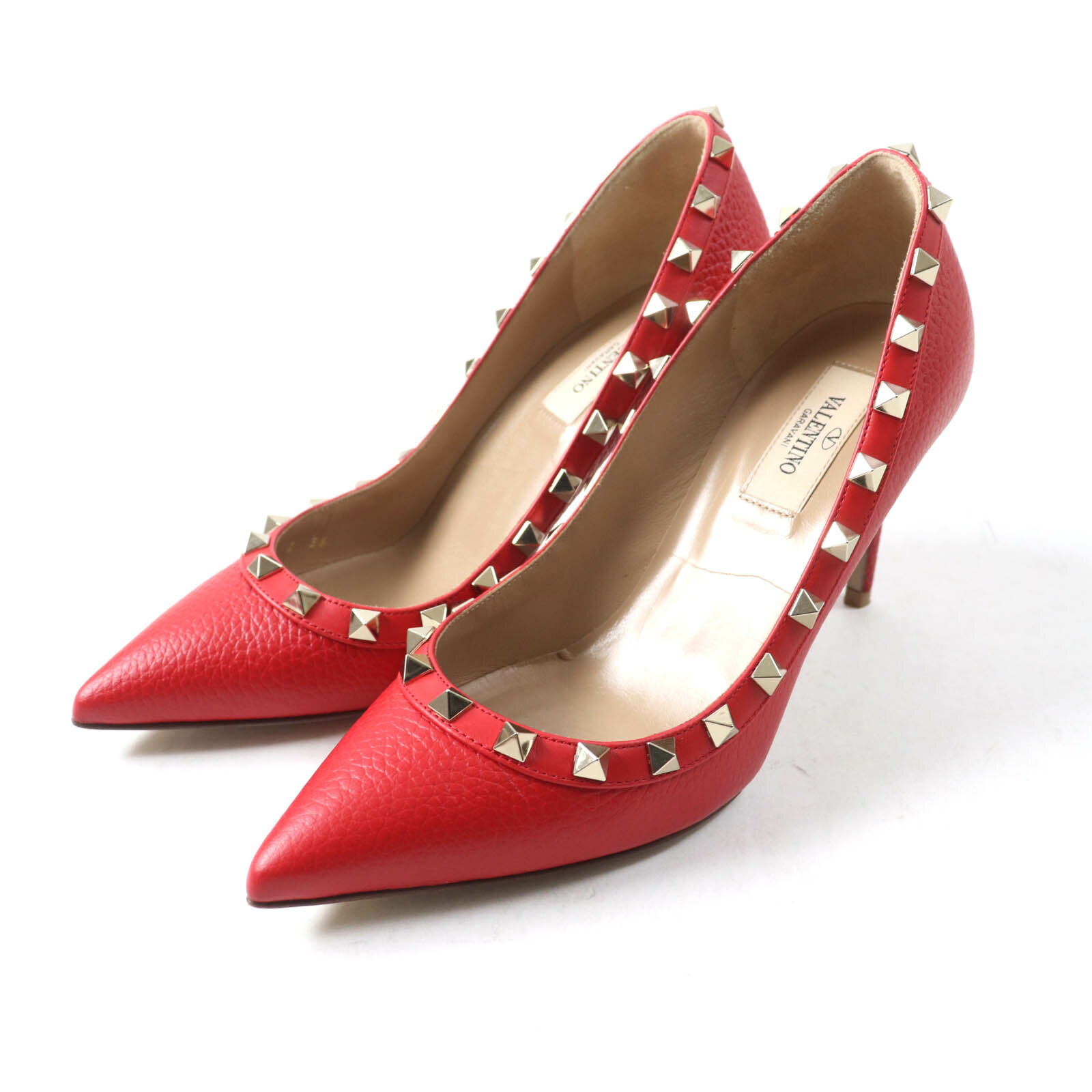 美品 ヴァレンティノ パンプス 24.5スタッズ付きハイヒール 赤 37.5 楽天市場】valentino ロックスタッズ(カラーレッド)(パンプス