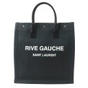 美品▼SAINT LAURENT PARIS サンローランパリ 632539 リヴゴーシュ N/S キャンバス レザー トートバッグ ダークグレー ブラック イ...