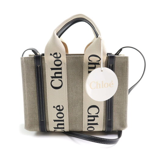 未使用品★Chloe クロエ CHC22AS397I2691J Woodyスモールトートバッグ ロゴデザイン 2way リネン レザー ショルダーバッグ White Blue 保存袋付き イタリア製【中古】 未使用品★Chloe クロエ CHC22AS397I2691J Woodyスモールトートバッグ ロゴデザイン 2way リネン レザー ショルダーバッグ White Blue 保存袋付き イタリア製【中古】