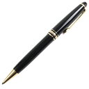 良品○MONTBLANC モンブラン マイスターシュテュック Pix ロゴ刻印 ホワイトスター ツイスト式 ボールペン ブラック ゴールド 箱・ケース付き 西ドイツ製 筆記確認済み【中古】