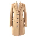極美品△BURBERRY バーバリー 8004939 ウール カシミヤ 裏地チェック柄 ロゴボタン付き シングル チェスターコート ベージュ 38 正規品 レディース オススメ◎【中古】(4)