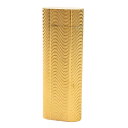 良品○Cartier カルティエ ウェーブ柄 オーバルフォルム ローラー式 喫煙グッズ ガスライター ゴールド メンズ レディース 着火確認済み【中古】