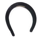 極美品◎ALEXANDRE DE PARIS アレクサンドル ドゥ パリ Resto CK ベロア カチューシャ ヘアアクセサリー ブラック ゴールド金具 2.5cm イタリア製 レディース【中古】