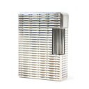 良品□Dupont デュポン ライン1 ショート 総柄 スクエア型 ローラー式 喫煙具 ガスライター シルバー フランス製 メンズ 着火確認済み【中古】