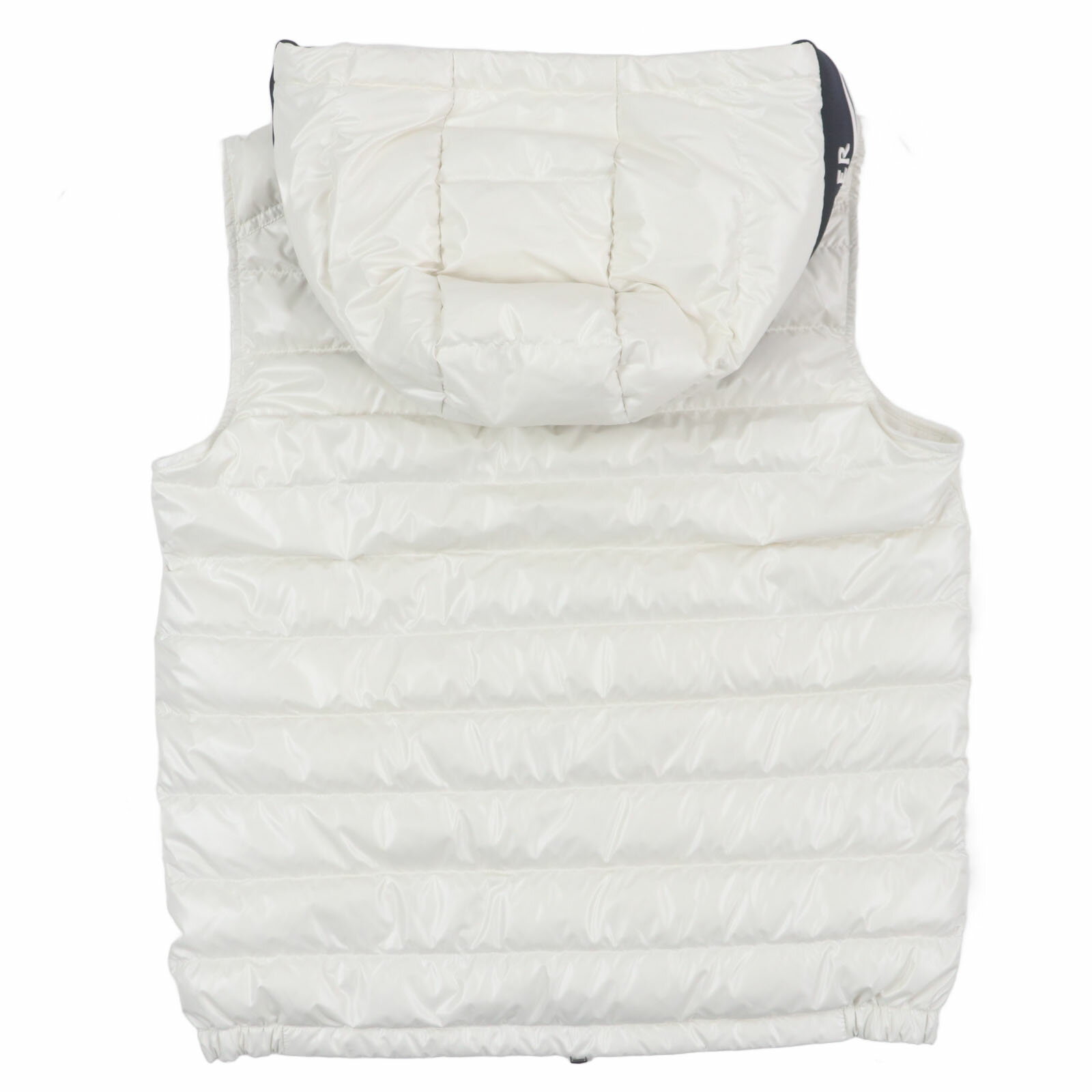 極美品▼MONCLER モンクレール 24SS CLAI フード・ロゴワッペン付き ダブルジップアップ ジレ ダウンベスト ホワイト 1 正規品 メンズ【中古】