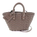 極美品★BALENCIAGA バレンシアガ 671342 ビストロ XS ショルダー付き 2WAY バスケットバッグ グレー系 保存袋付き イタリア製 レディース【中古】