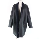 美品☆CELINE セリーヌ 2 8H34/4238 フィービーファイロ エッグクロンビー リバーシブル ムートンコート ダークネイビー 38 イタリア製 正規...