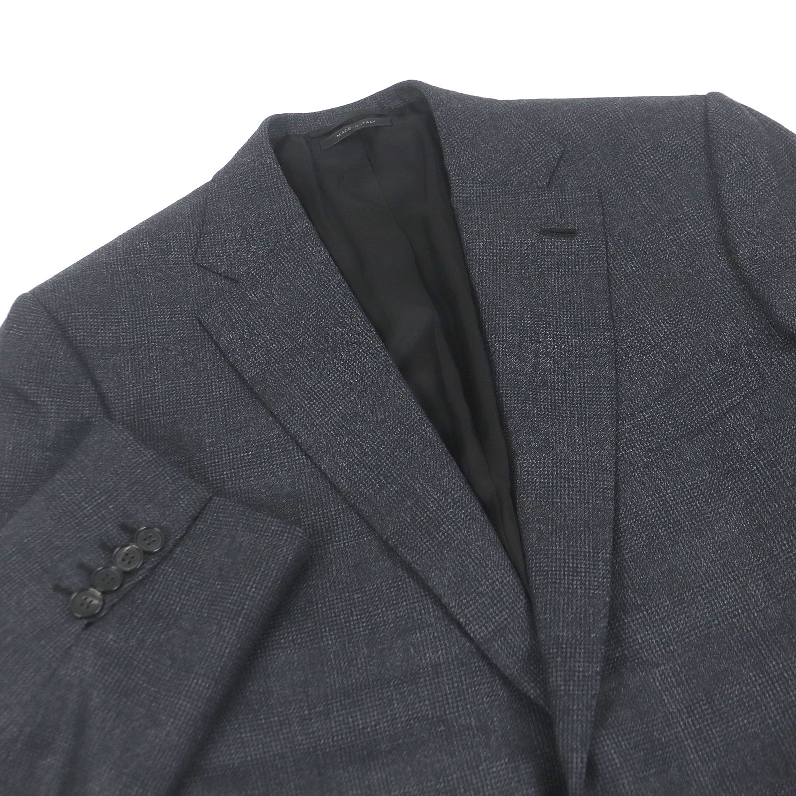 極美品□Brioni ブリオーニ 2023年製 ウール100% グレンチェック柄 シングル スリーピーススーツ グレー 48 イタリア製 正規品 メンズ【中古】