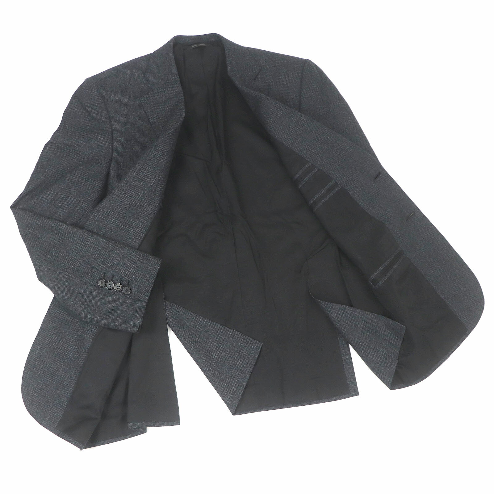 極美品□Brioni ブリオーニ 2023年製 ウール100% グレンチェック柄 シングル スリーピーススーツ グレー 48 イタリア製 正規品 メンズ【中古】