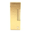 良品▼Dunhill ダンヒル スクエア ロゴ入り 総柄 ローラー式 ガスライター ゴールド スイス製 メンズ 着火確認済み【中古】