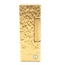 美品▼Dunhill ダンヒル スクエア 総柄 ロゴ入り ローラー式 ガスライター ゴールド スイス製 メンズ 着火確認済み【中古】