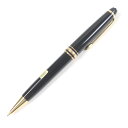 極美品□MONTBLANC モンブラン マイスターシュテュック シャープペンシル ブラック ゴールド ケース付き ドイツ製 メンズ 筆記確認済み【中古】