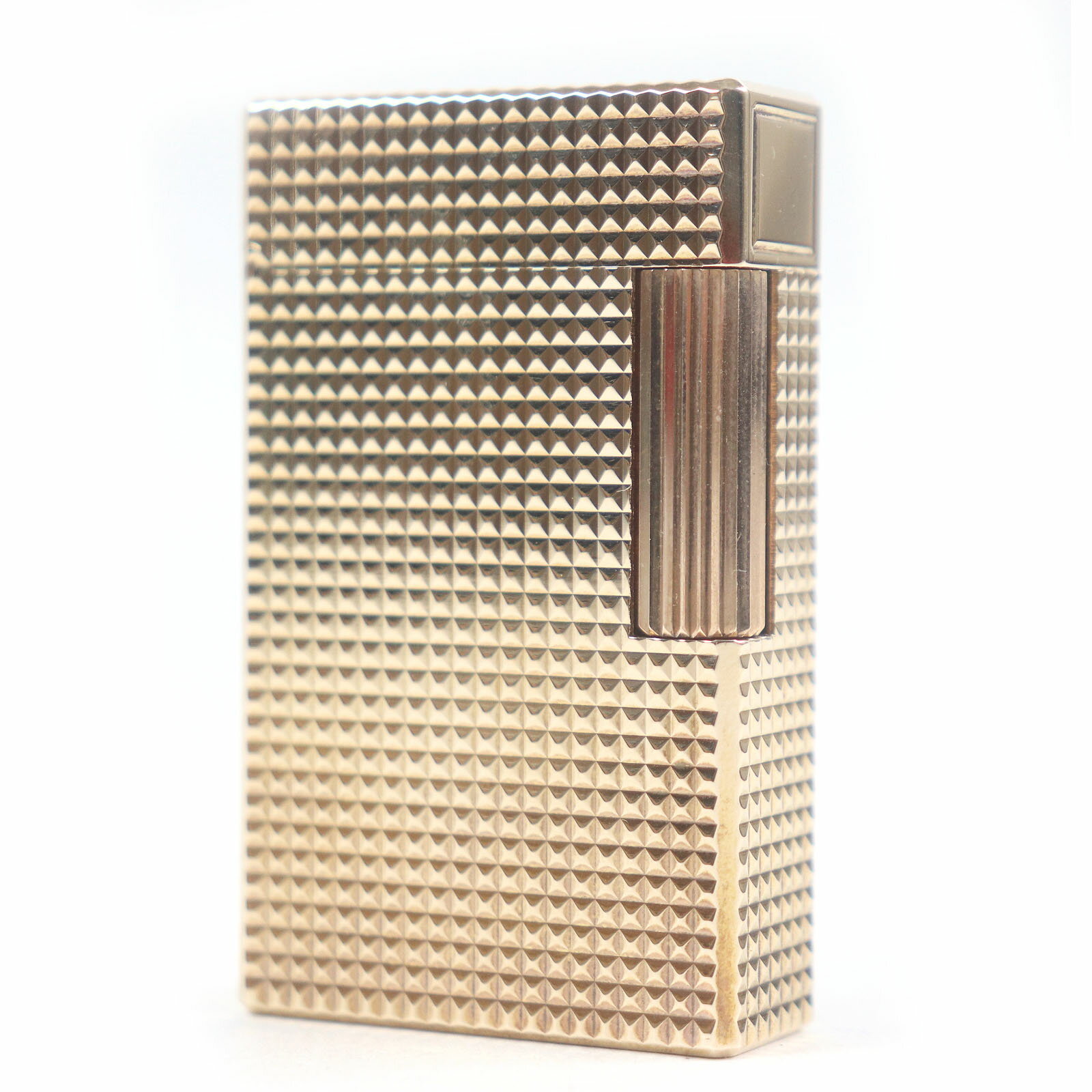 外装極美品□Dupont デュポン ライン1 ロング ダイヤモンドヘッド ローラー式 ライター ピンクゴールド フランス製 メンズ 着火不可【中古】