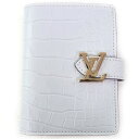 未使用品△LOUIS VUITTON ルイヴィトン LV ヴェルティカル エキゾチックレザー アリゲーター クロコダイル コンパクトウォレット 二つ折り財布 ライトグレー シルバー金具 箱・保存袋付き フランス製 レディース【中古】