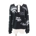 極美品★CHANEL シャネル 21SS P70689 コットン100% GABRIELLE COCO No5 ココマークロゴプリント 長袖ポロシャツ ブラック S イタリア製 レディース【中古】