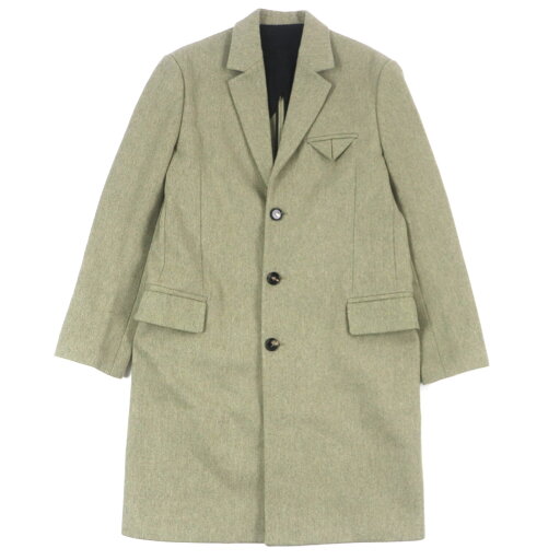 極美品▼BOTTEGAVENETA ボッテガヴェネタ 20AW 647389 ウール100% シングル チェスターコート グリーン系 52 イタリア製 正規品 メンズ【中古】 極美品▼BOTTEGAVENETA ボッテガヴェネタ 20AW 647389 ウール100% シングル チェスターコート グリーン系 52 イタリア製 正規品 メンズ【中古】