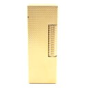 極美品▼Dunhill ダンヒル スクエア 総柄 ローラー式 ガスライター ゴールド スイス製 メンズ 着火確認済み【中古】