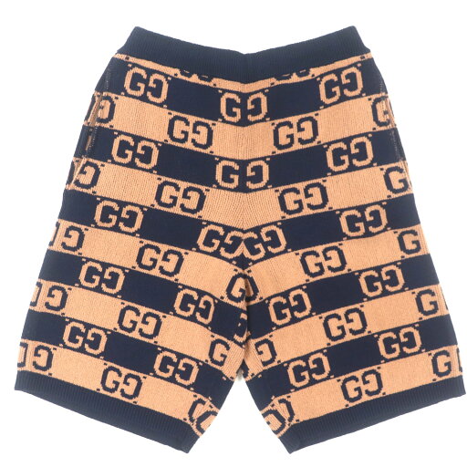 極美品▼GUCCI グッチ 752098 GG コットンジャガードニット ハーフパンツ ショートパンツ ブラウン ネイビー S イタリア製 正規品 メンズ【中古】 極美品▼GUCCI グッチ 752098 GG コットンジャガードニット ハーフパンツ ショートパンツ ブラウン ネイビー S イタリア製 正規品 メンズ【中古】