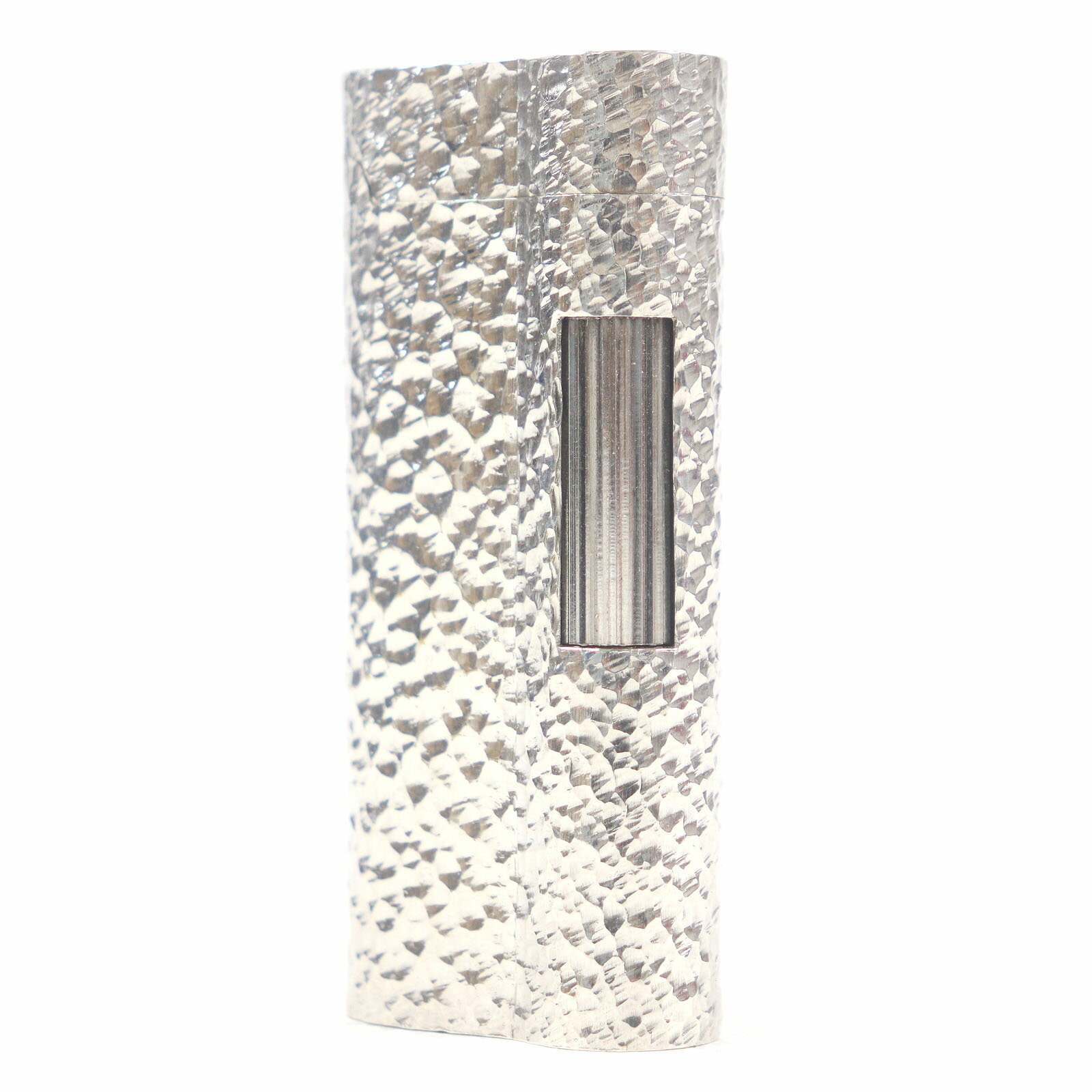 外装美品□Dunhill ダンヒル 総柄 オーバル ローラー式 喫煙具 ガスライター シルバー イングランド製 メンズ レディース 着火不可【中古】