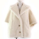 極美品☆Max Mara マックスマーラ 2023年製 24147311416 テディベア アルパカ バージンウール シルク混 ケープ ポンチョ コート アイボリー SM ガーメント付き イタリア製 正規品 レディース【中古】