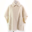 極美品 Max Mara マックスマーラ 2023年製 23473619336 テディベア アルパカ バージンウール シルク混 ポンチョ アイボリー 約Mサイズ相当 ハンガー・ガーメント付き イタリア製 正規品 レディース【中古】