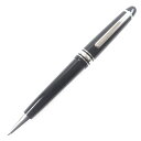 極美品▼MONTBLANC モンブラン プラチナライン マイスターシュテュック ミッドサイズ ホワイトスター ツイスト式 ボールペン ブラック シルバー 箱・ケース付き ドイツ製 メンズ 筆記確認済み【中古】