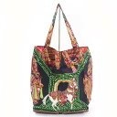 極美品☆HERMES エルメス LA DANSE DU CHEVAL MARWARI マールワーリ馬のダンス シルク レザー シルキーポップ トートバッグ エコ...