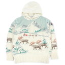 極美品□MONCLER モンクレール 2021年製 GIROCOLLO CON CAPPUCCIO TRICOT ナイロン切替 アルパカ ウール ニットパーカー アイボリー S イタリア製 正規品 メンズ【中古】