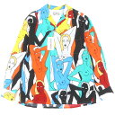 未使用品▼GUILTY PARTIES WACKO MARIA ギルティーパーティーズ ワコマリア 天国東京百女柄図 オープンカラー HAWAIIAN SHIRT ハワイアン 長袖シャツ マルチ L 日本製 正規品 メンズ【中古】