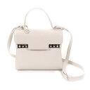 極美品★DELVAUX デルヴォー AA0612 タンペート PM カーフレザー ミラー・別売りチェーンストラップ付 2WAY ハンドバッグ ホワイト 保存袋付き フランス製 レディース【中古】