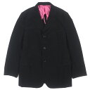 極美品▼COMME des GARCONS HOMME PLUS コムデギャルソンオムプリュス ヴィンテージ PQ-J035 ウール ポリエステル ステッチデザイン シングルジャケット 04アーカイブ 製品染め テーラードジャケット ブラック M 日本製 メンズ【中古】