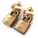 未使用品△HERMES エルメス オーケリー GP フープ カデナモチーフ Hロゴ ピアス 両耳用 ゴールド Z刻印 箱付き フランス製 レディース【中古】