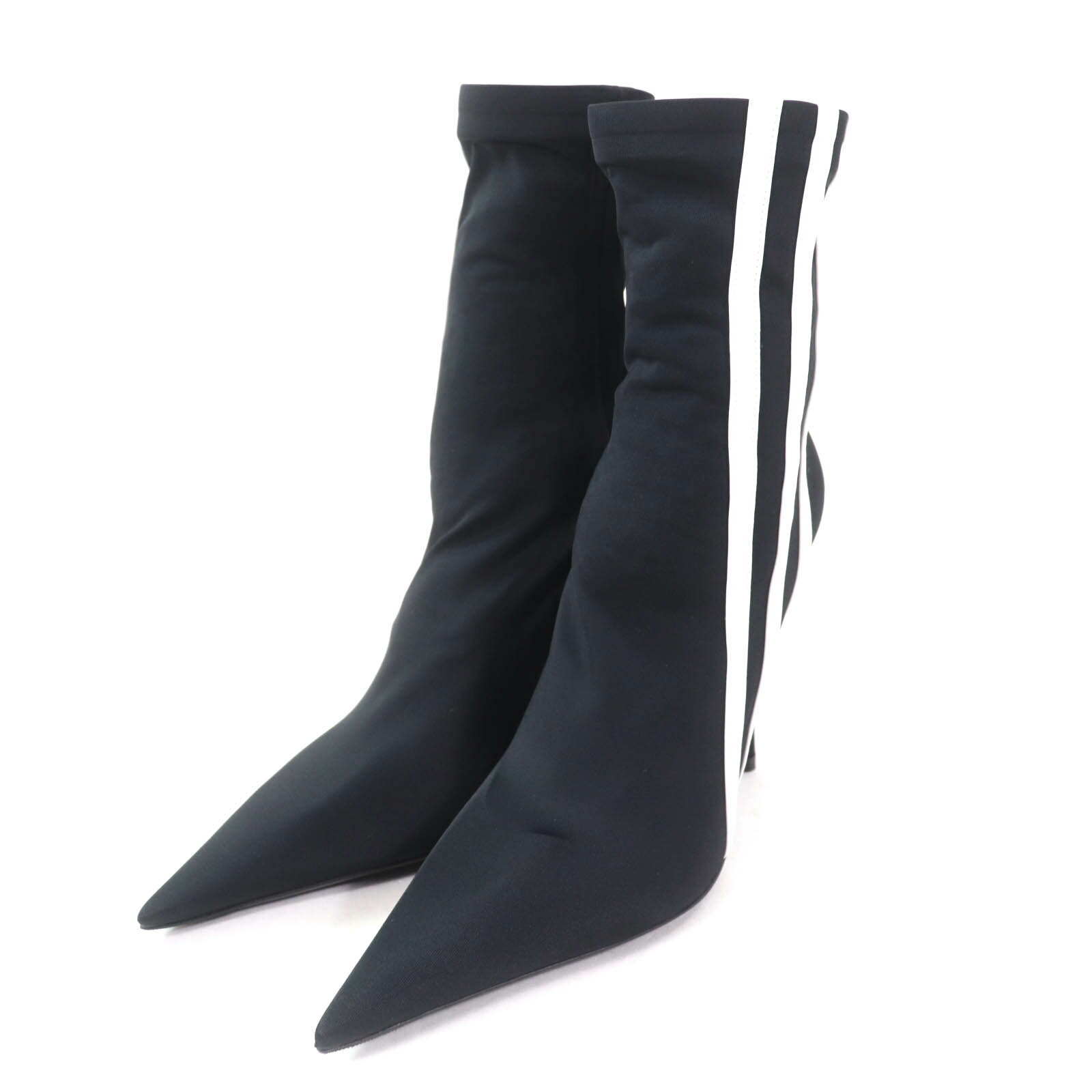 極美品★BALENCIAGA×adidas バレンシアガ×アディダス サイドライン ポインテッドトゥ ピンヒール ナイフ..