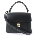 美品☆BALLY バリー EMERY ロゴ入り レザー 2WAY ハンドバッグ ショルダーバッグ ブラック ゴールド金具 レディース【中古】