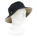 極美品☆HERMES エルメス カシミヤ100% シルバー金具 カデナZIP バケットハット 帽子 ブラック 56 フランス製 正規品 レディース【中古】