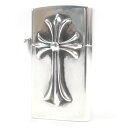 美品□CHROME HEARTS クロムハーツ V2 スモールCHクロス ナロー SV925 ジッポ オイルライター 喫煙具 シルバー 総重量111.22g メンズ【中古】