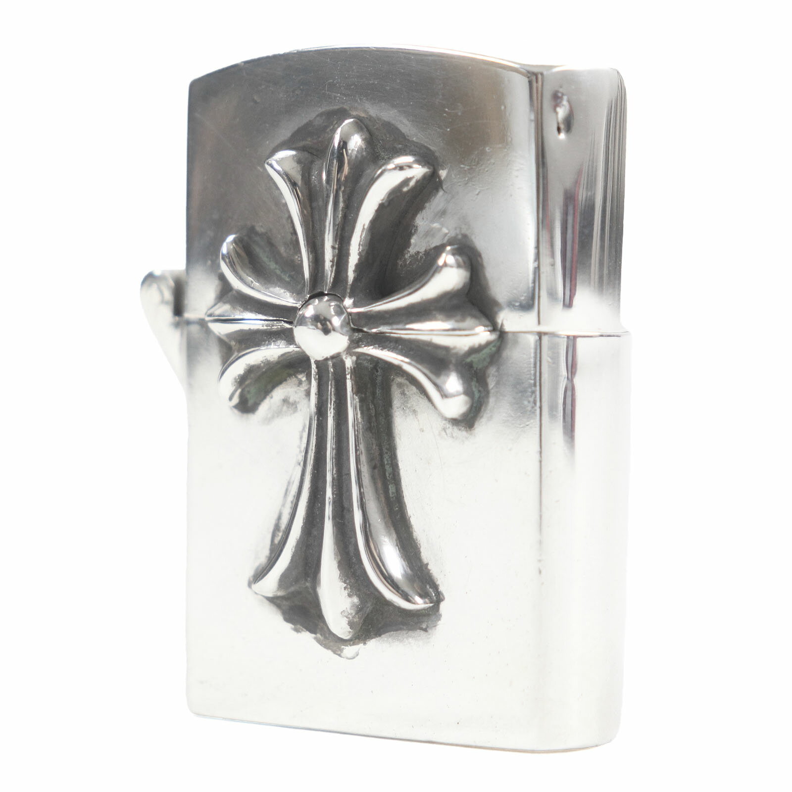 美品□CHROME HEARTS クロムハーツ V1 SV925 CHクロス スクエア ジッポ オイルライター 喫煙具 シルバー 総重量129.6g メンズ レ...