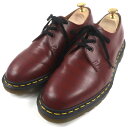 美品▼Dr.Martens UNDERCOVER ドクターマーチン アンダーカバー 27999600 1461 UC CHECK チェック 3ホール レザー グリッドチェック柄 レザーシューズ チェリーレッド 7 箱付き イングランド製 メンズ【中古】