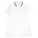 未使用品□BURBERRY バーバリー 8056225 コットン100% TBロゴ刺繍 エンブロイダリー 半袖ポロシャツ カットソー ホワイト XS 正規品 メ...