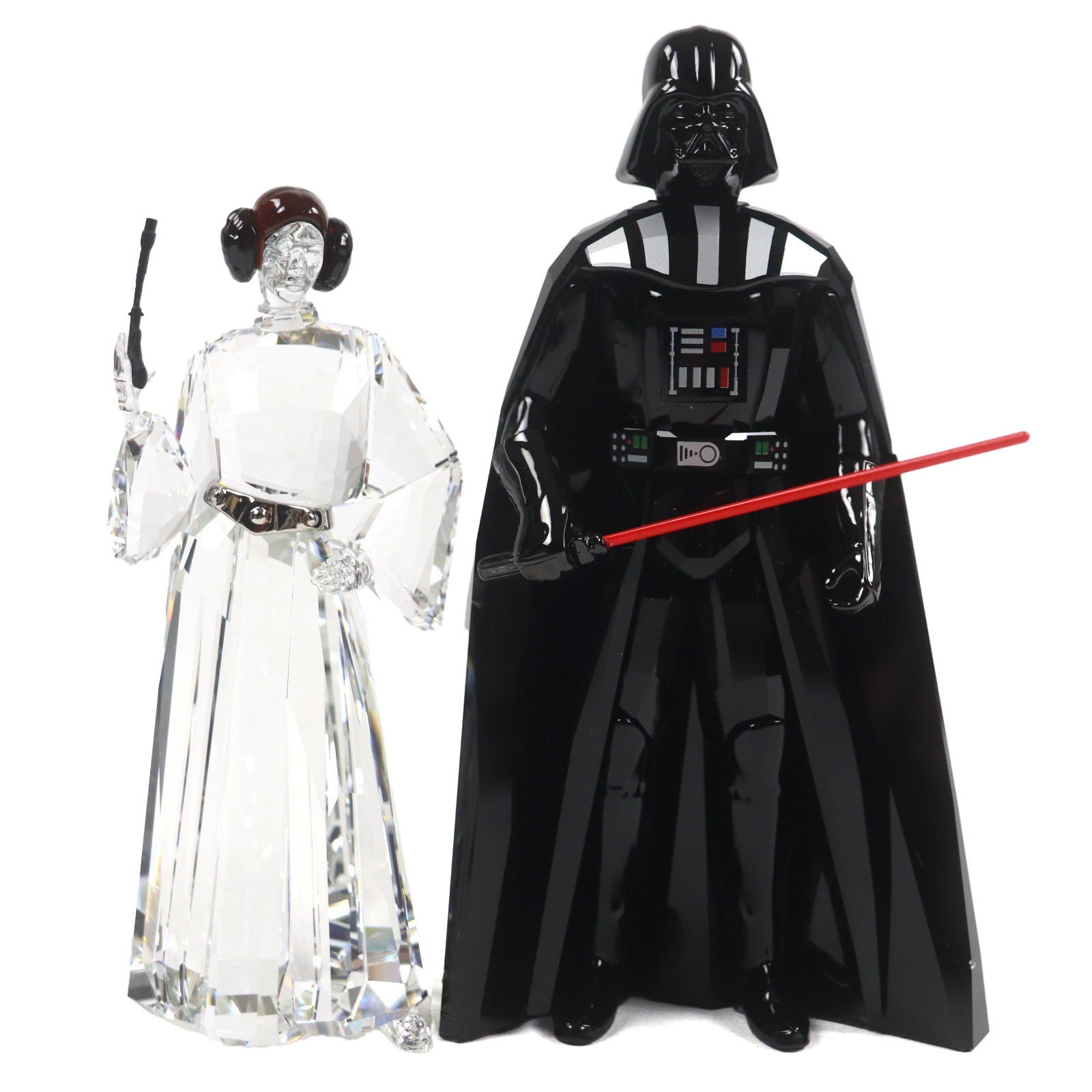 極美品▼SWAROVSKI スワロフスキー 5379499/5472787 クリスタル スターウォーズ 銀河帝国軍 レイア姫 ダースベーダー 2体セット 置物 ...