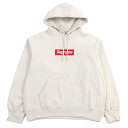 美品○Supreme シュプリーム 24AW Box Logo Hooded Sweatshirt コットン ボックスロゴ 2024刺繍 裏起毛 パーカー アイボリー S カナダ製 正規品 メンズ【中古】
