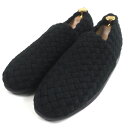 極美品▼BOTTEGAVENETA ボッテガヴェネタ 667227 PLAT プラット ファブリック イントレチャート 2WAY サンダル スリッポン ブラック...