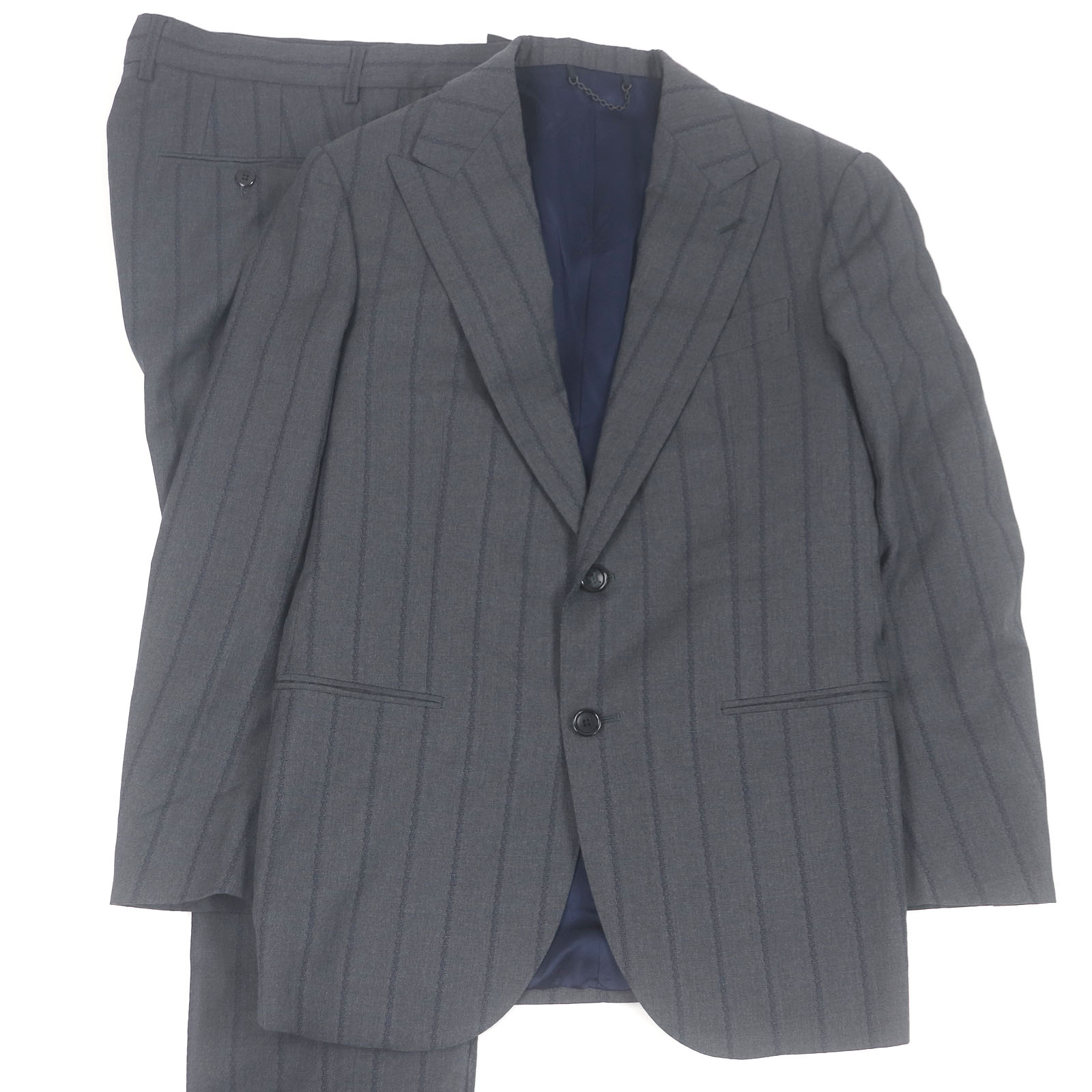 極美品□LOUIS VUITTON ルイヴィトン 25SS HSFJ8E ウール100% PONT NEUF FIT LVロゴ ピークドラペル シングルスーツ ...