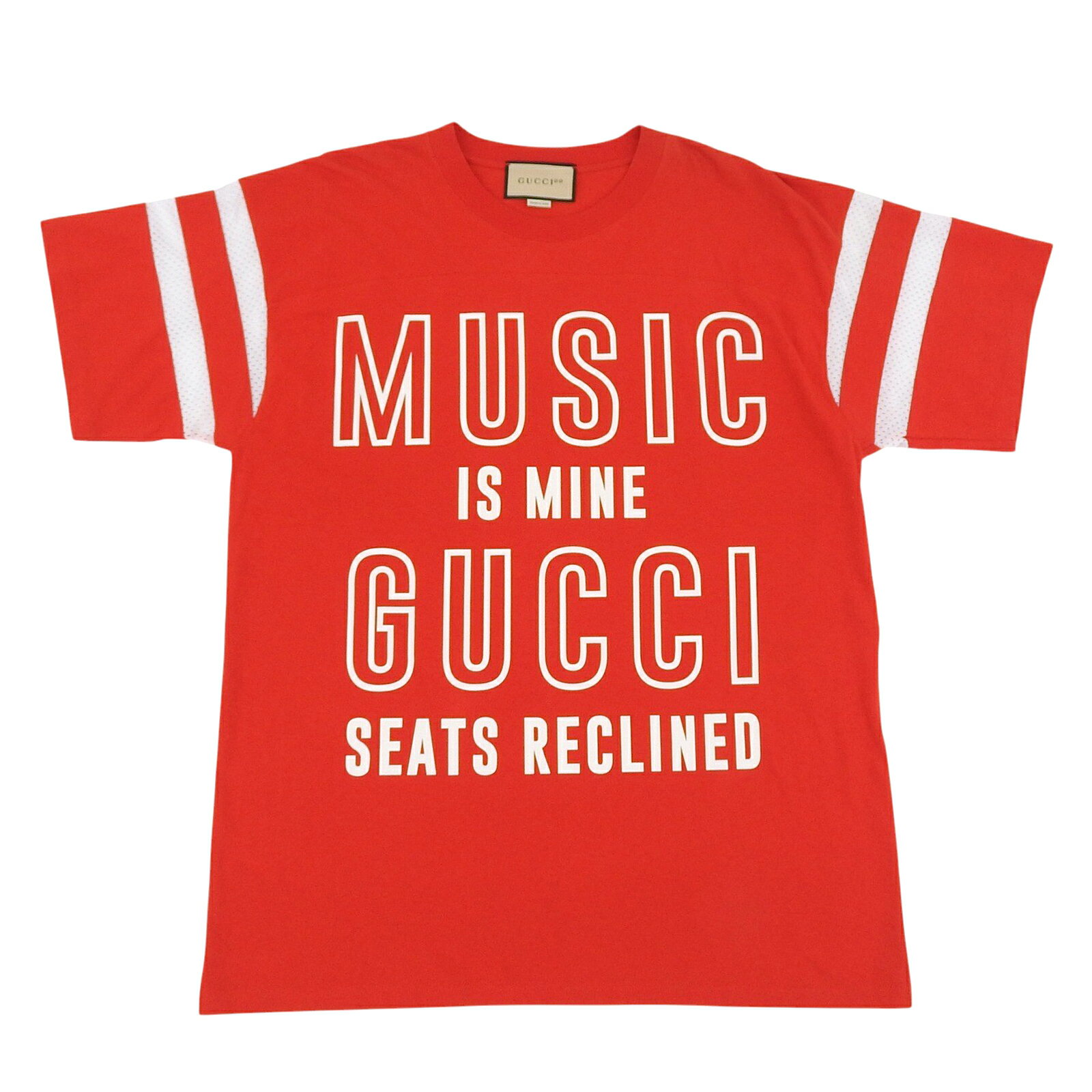 樂天商城 - 極美品▲GUCCI グッチ 22SS 655459 XJDXN 100年記念 コットン100％ 袖メッシュ 半袖Tシャツ レッド L イタリア製 正規品 メンズ【中古】