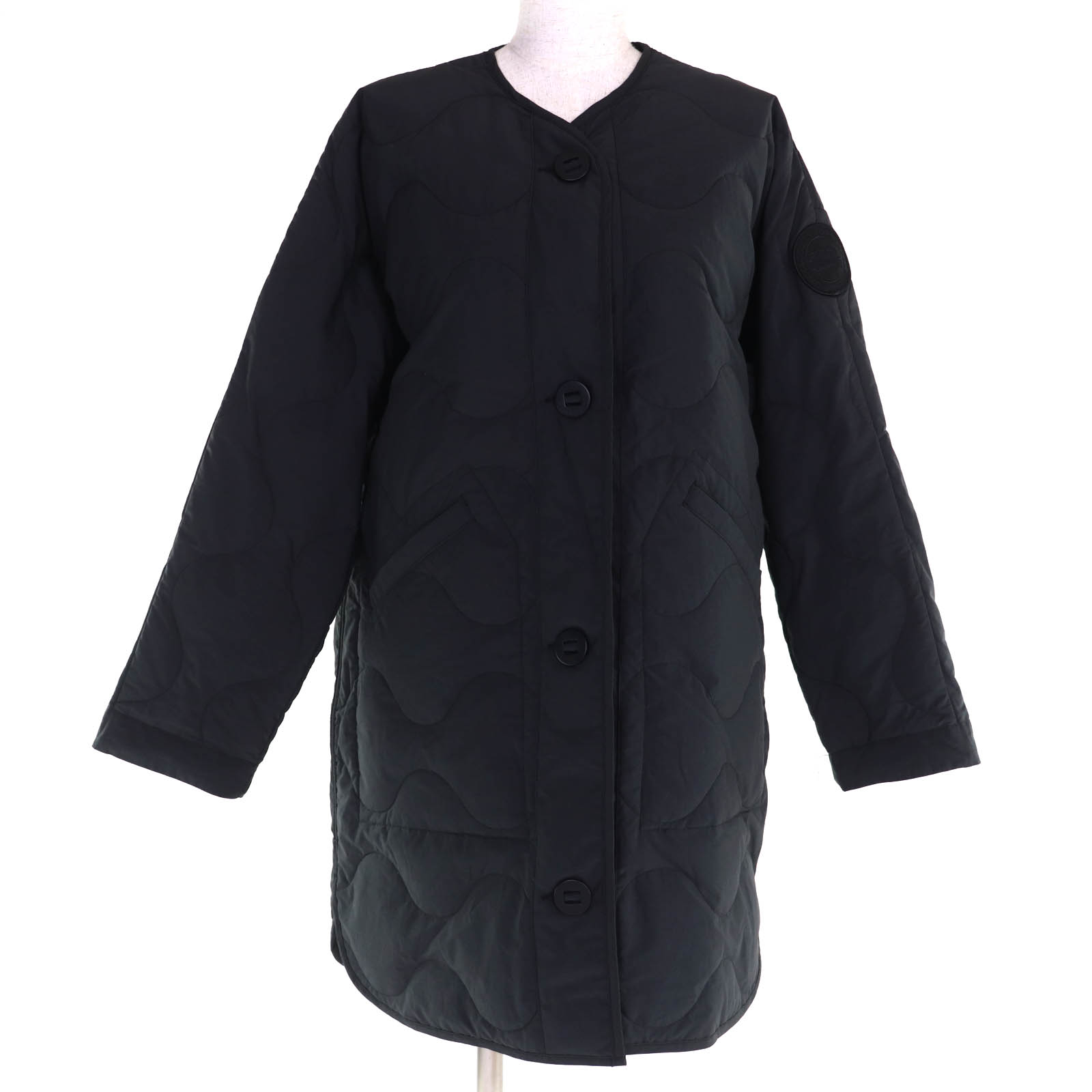 極美品◇CANADA GOOSE カナダグース 3595W Mayfield Jacket ロゴワッペン キルティング ジャケット ブラック XS カナダ製 レディース【中古】