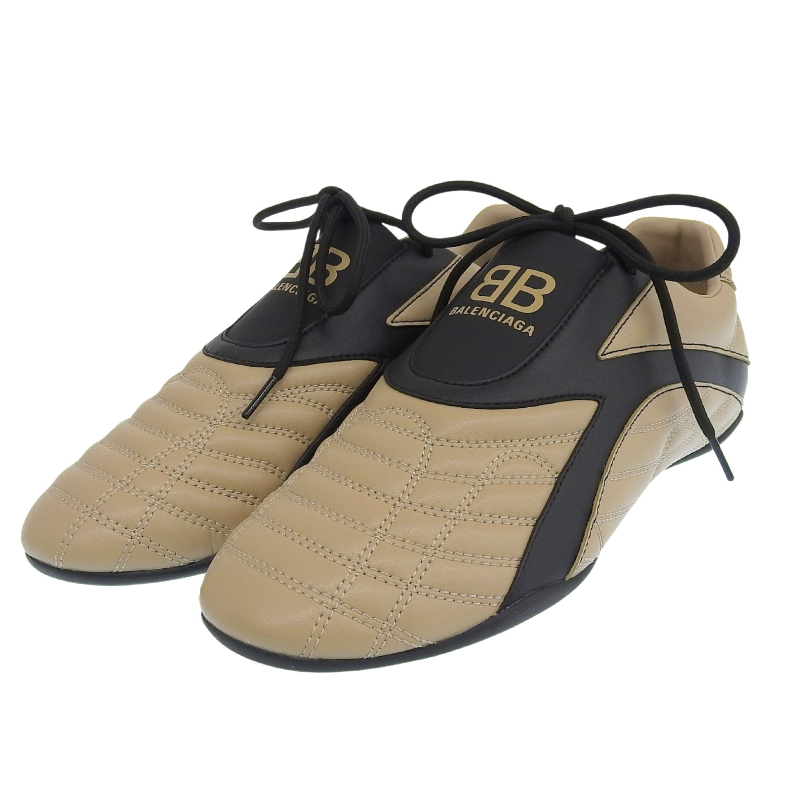 未使用品▲BALENCIAGA バレンシアガ 617540 ZEN SNEAKER ローカットスニーカー シューズ ベージュ ブラック 27 箱付き メンズ【中...