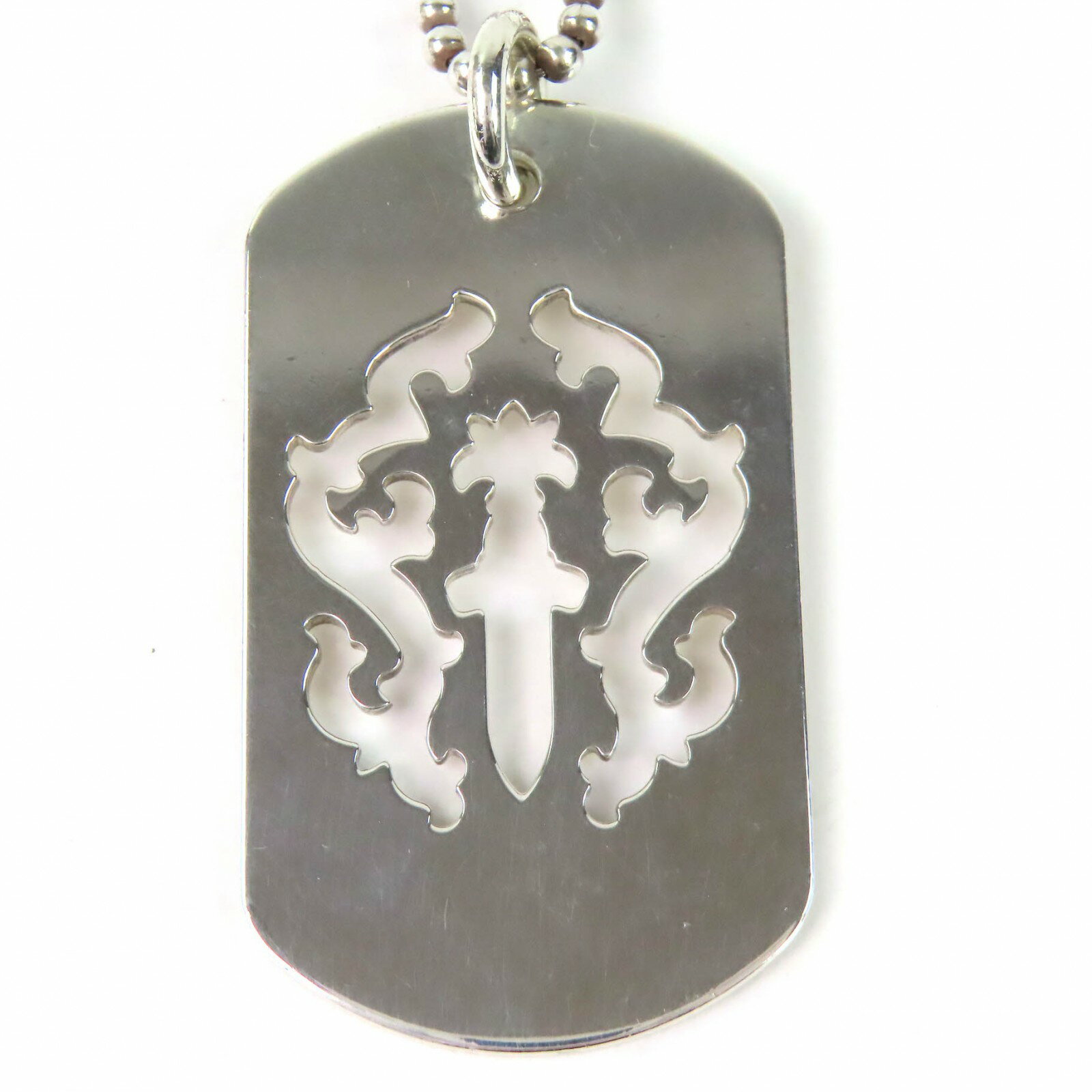 樂天商城 - 美品△CHROME HEARTS クロムハーツ 925 ヴァインダガーカットアウトドッグタグ ボールチェーン社外品 ネックレス シルバー 重量32.17g メンズ 【中古】