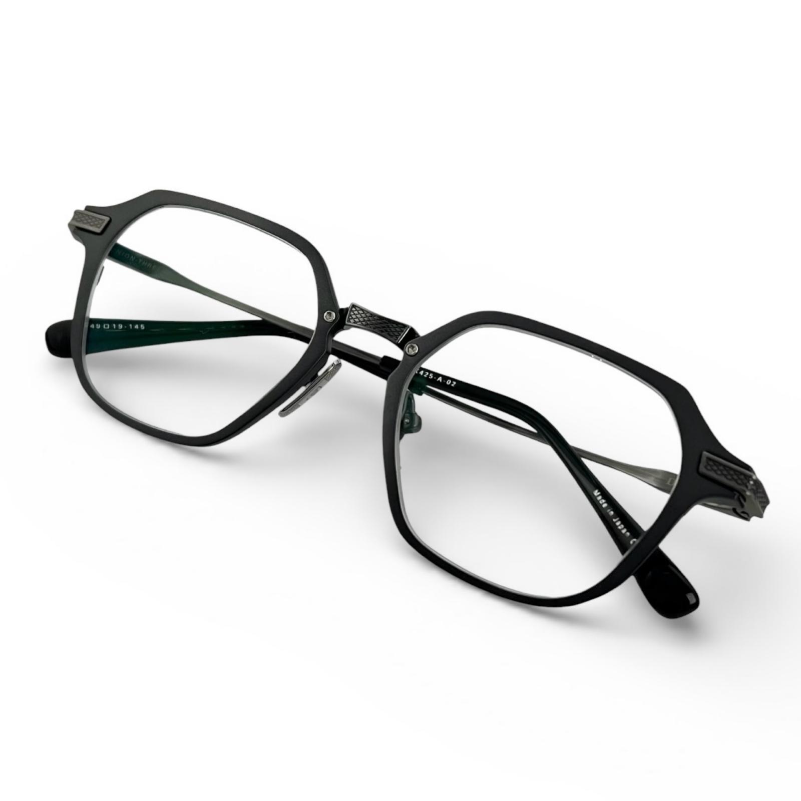 Glasses - 極美品▲DITA ディータ DTS425 UNION-THREE メガネ 眼鏡 アイウェア マットブラック アンティークシルバー 49⬜︎19 145 日本製 メンズ【中古】