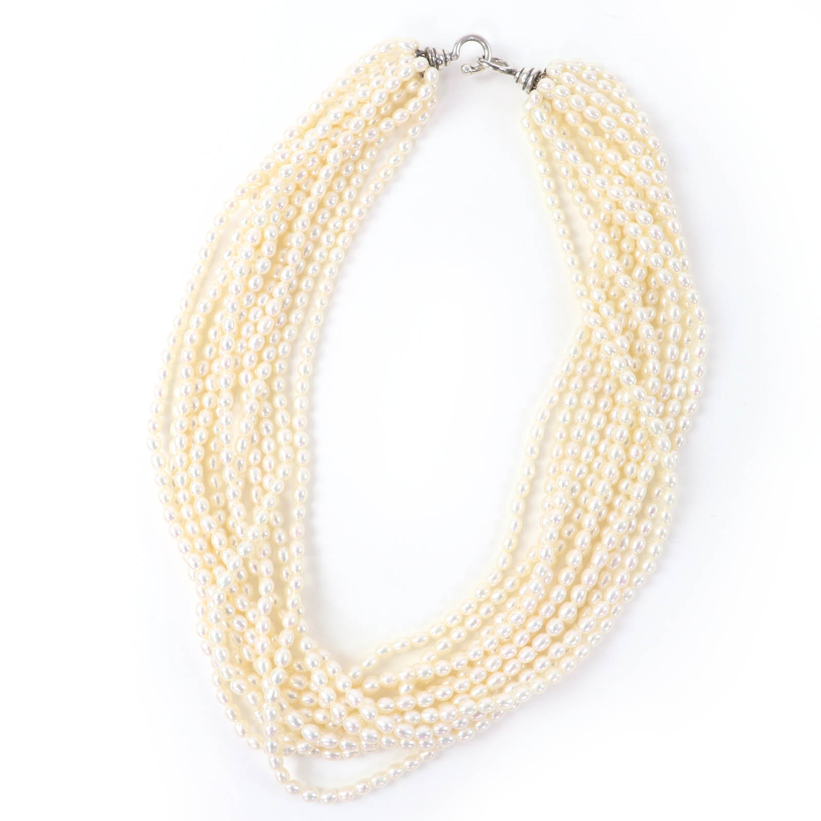 乐天商城 - 美品☆TIFFANY&Co. ティファニー トルセード ネックレス パール 925 アクセサリー ホワイト シルバー金具 重量105g レディース 箱・保存袋付き 【中古】