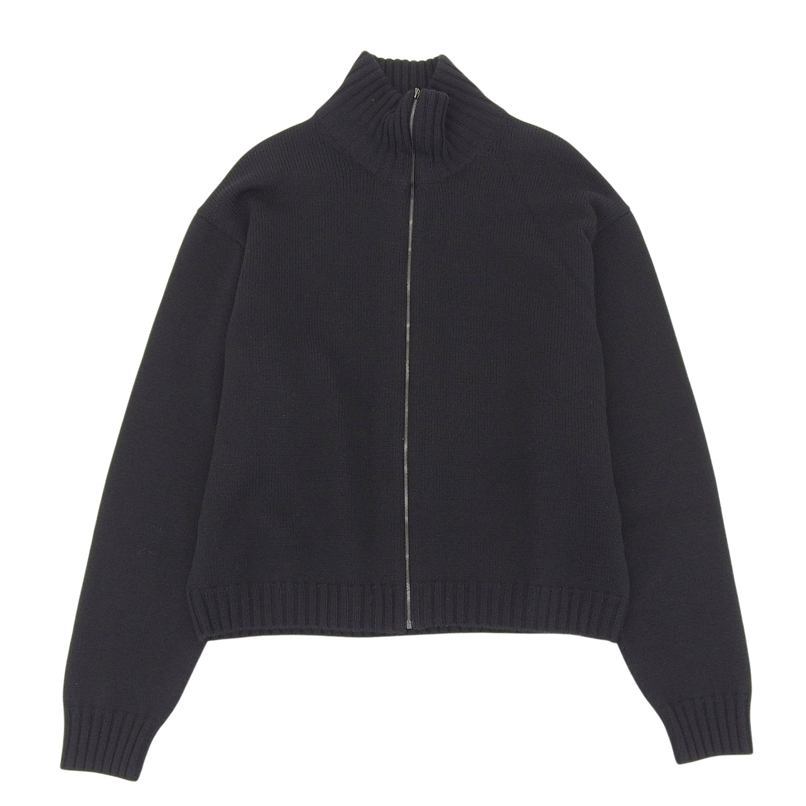 極美品▲RE PURPOSE リパーパス 23AW ウール100％ ジップアップ ドライバーズニット カーディガン ブラック M 正規品 メンズ 【中古】
